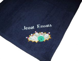 Personalised Ten Pin Bowling Towel ~ Choice of Designs, Choice of 