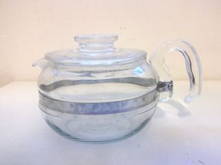 vintage Pyrex 6 cup glass teapot 8446 B flame design