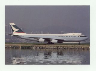 BOEING 747 AIRLINE POSTCARD CATHAY PACIFIC CARGO #1