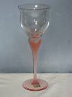 Mikasa Sea Mist 9 1/4 Water Goblet Glass Coral Frosted Stem Crystal 