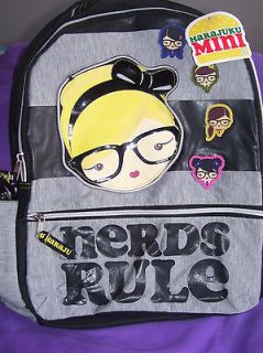 HARAJUKU Mini for Target Nerds Rule Black Grey Backpack 18x13