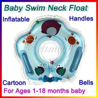 Blue Baby Neck Float Ring Infant Safe Pools Swimming Inflatable for 