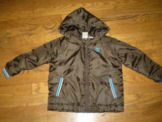   Brown Medium Heavy Weight Coat Jacket w/ Hood Water Resistant sz 4T
