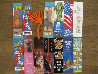   LOT 13 80s & 90s Garfield the Cat Ninja Turtles Bookmarks 1 w/ tassel