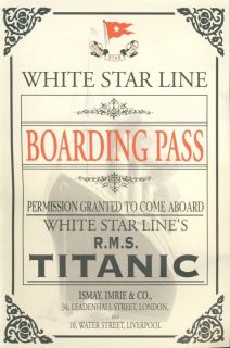 RMS TITANIC AMAZING RARE BOARDING PASS PHOTO 1912 WHITE STAR PASSENGER 