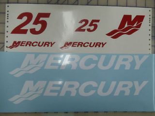 MERCURY BOAT MOTOR DECAL SET of 7 Stickers Choice of HP 9.9 15 20 25 