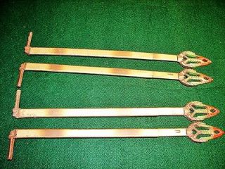  listed LOT OF FOUR ANTIQUE SWING ARM RETRACTABLE CURTAIN BRACKETS