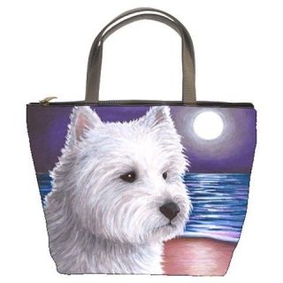 Bucket bag purse from art painting Dog 81 Westie West Highland White 