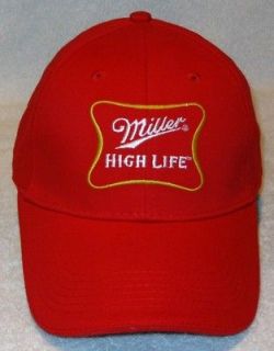 MILLER HIGH LIFE Beer Brewing Hat Cap Red NEW