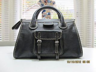 Authentic Chloe Edith Black Leather Handbag Purse