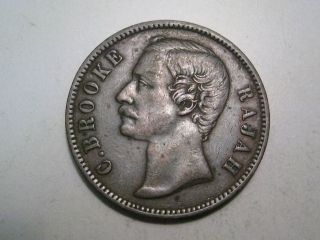 1879 One cent. Sarawak (East Malaysia North Boreo). C. Brooke Rajah.