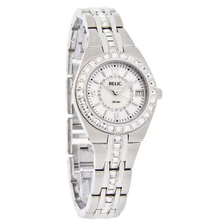   Glitz By Fossil Ladies Queens Court Crystal Silver Dial Watch ZR11788