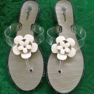 Brighton® Footwear Jelly White Patent Flip Flop, Size 8