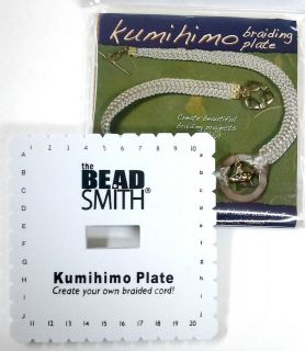 Kumihimo Braiding Cord Kit include Square Disk 8 small Bobbins 