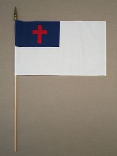 Christian Cross Grave Marker Handheld Flag 12 X 18