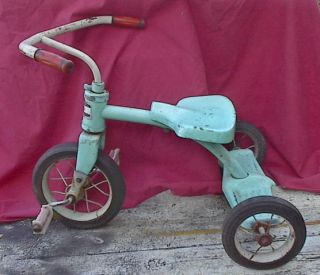 VINTAGE STEEL TRICYCLE MTD CLEVELAND OHIO 20 tall 9 FRONT WHEEL 7 