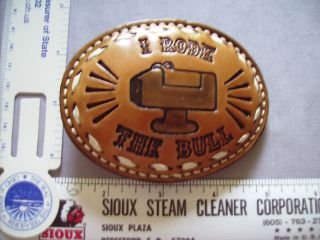   The Bull Dun Dee Leather Vintage Belt Buckle Mechanical Bar Riding p29
