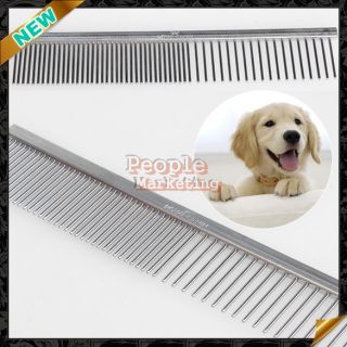 Fine Stainless Steel Teeth Comb Puppy Pet Dog Cat Animal Hair Grooming 