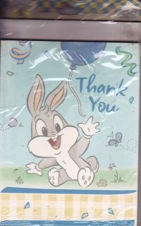   BUGS BUNNY LOONEY TUNES THANK YOU NOTES ~ 1st Birthday Party Supplies