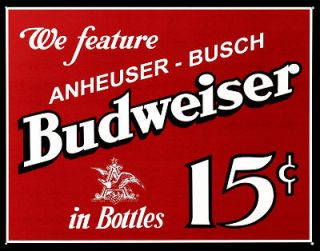 Vintage Budweiser Beer Sign Refrigerator Magnet