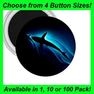 Blue Aura Shark   Button/Badge   Fridge Magnet  MM1047