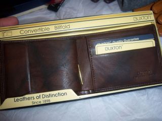 Buxton Brown Mountaineer Leather Convertible Billfold