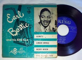 Earl Bostic and His Alto Sax Vol 3 Extended Play 45 7 King #EP 202