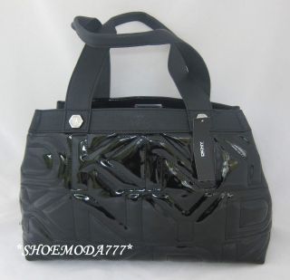   Quilted Logo Medium Business Travel Bag Purse Satchel Tote Patent