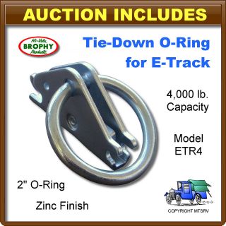 Track Tie Down Ring 4,000 lb. rating   All Metal 2 Diameter Zinc O 