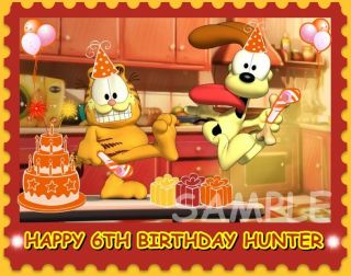 GARFIELD AND ODIE FROSTING SHEET EDIBLE CAKE TOPPER DECORATION IMAGE