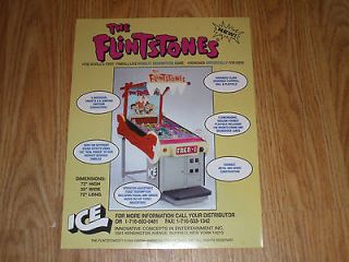   The Flintstones novelty redemption Pinball Flyer Mint / Brochure/AD