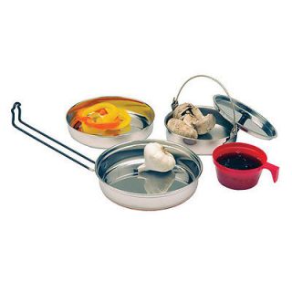 Piece Stainless Steel Camping Cookware Mess Kit hiking gear 