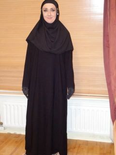   Niqab Hijab Gloves dress Arab Scarf Ladies Long Black Plain Burqa