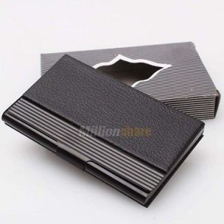   and Artificial Leather Business Name ID Card Holder Credit Black New