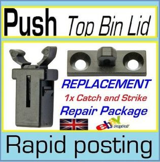 1x Touch bin lid clip catch latch push to open rim + strike post male 