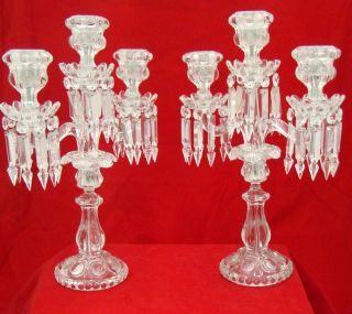 Guaranteed to be a Real Pair of Antique Baccarat Glass Candelabras
