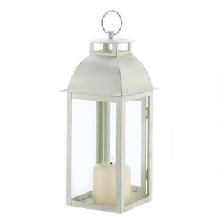 DISTRESSED IVORY CANDLE LANTERN WEDDING CENTERPIECES