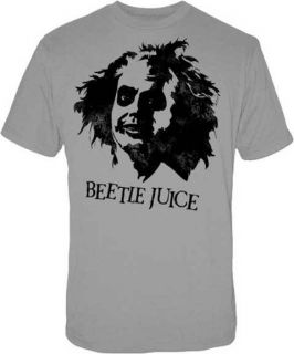 Beetlejuice GRAY FACE PRINT Mens T shirt NEW 