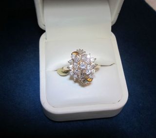 Vintage Estate 2.33 Carat Diamond Cluster Ring Solid 14k Gold