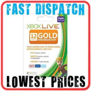 Xbox 360 Live 12 Month Gold Subscription in Video Games & Consoles 