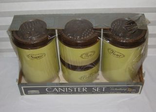   PC CHEINCO HARVEST GOLD WOODBURY CANISTER SET NEW IN PACKAGE