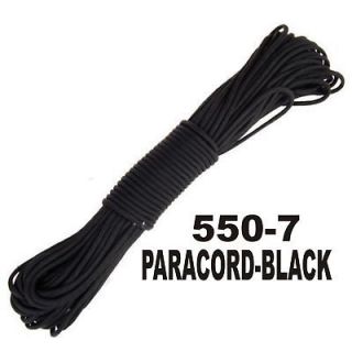50 FEET 550 7 MILITARY GRADE PARACORD  BLACK (Best Quality on  