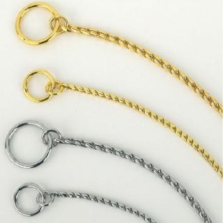 Guardian Gear Show Dog Snake Chain Collar Chrome & Gold 4 & 5mm 12 