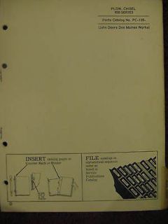 John Deere 900 Trailing Chisel Plow Tool Carrier Parts Catalog Manual