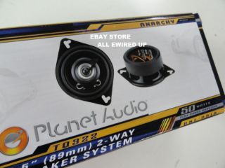 PAIR Planet Audio 3.5 Inch Car Truck Speakers 50 Watts
