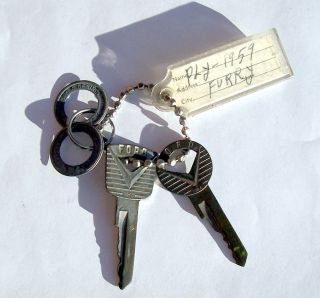 Vintage Ford Car Keys w/ Tags
