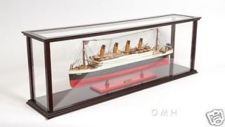 Wooden Table Top Ship Model Display Case For 40 Ocean Liner & Cruise 