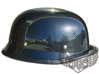 Low Profile Carbon Fiber German Style DOT Motorcycle Half Helmet 