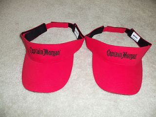 Pair of NWOT Red Captain Morgan Spiced Rum Baseball Cap/Hat/Visors
