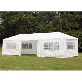 10 x 30 White Gazebo Party Tent Canopy with 6 Side Walls by Palm 